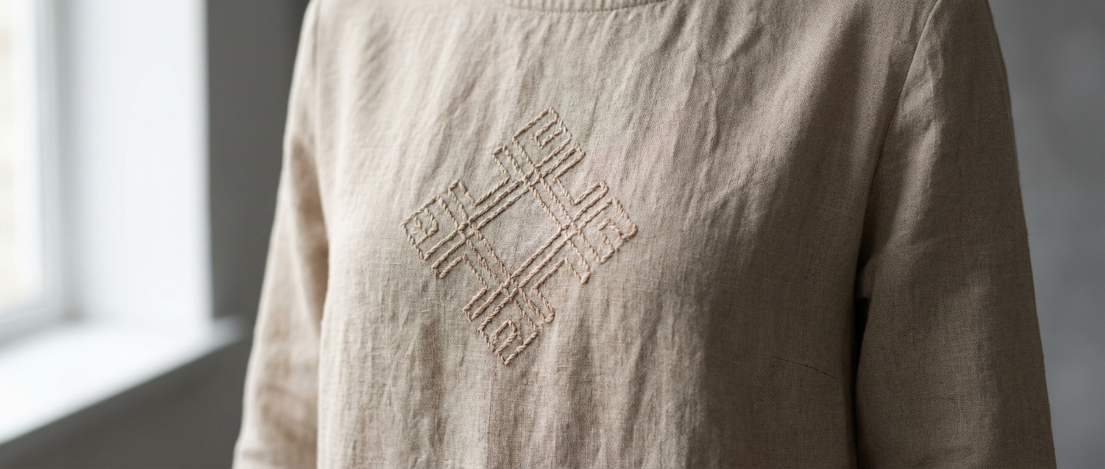 Вышивка орепея на изделии: детализация стежков и фактуры ткани